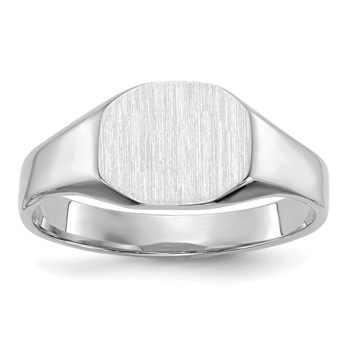 10k White Gold Signet Ring Solid Back