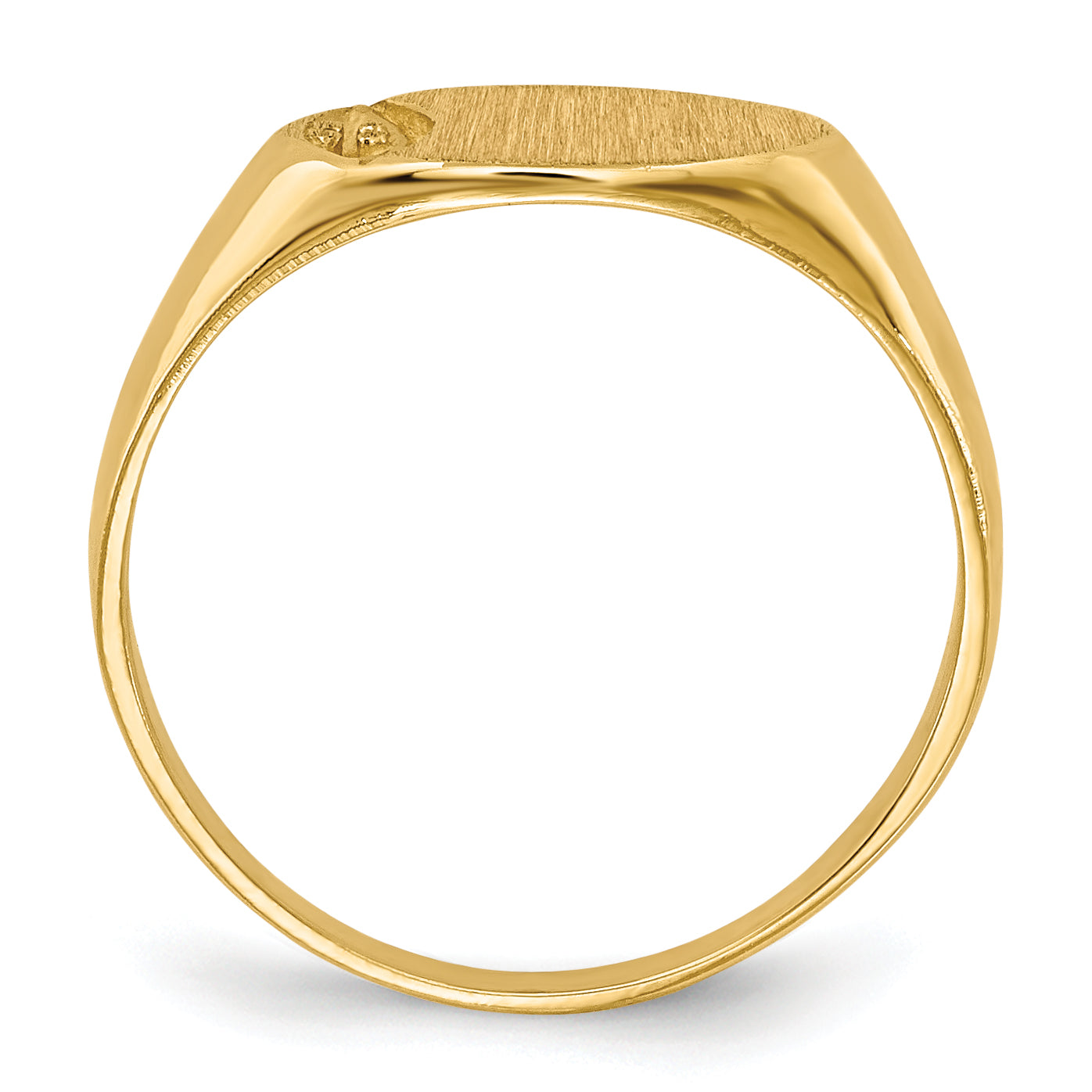 14k Child's .005ct. Diamond 10x6mm Closed Back  Signet Ring Mounting (No Stone Included)