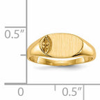 14k Child's .005ct. Diamond 10x6mm Closed Back  Signet Ring Mounting (No Stone Included)