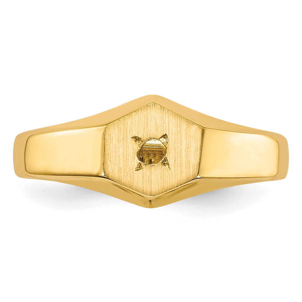 14k Childs .02ct. Diamond Signet Ring Mounting (No Stone Included)