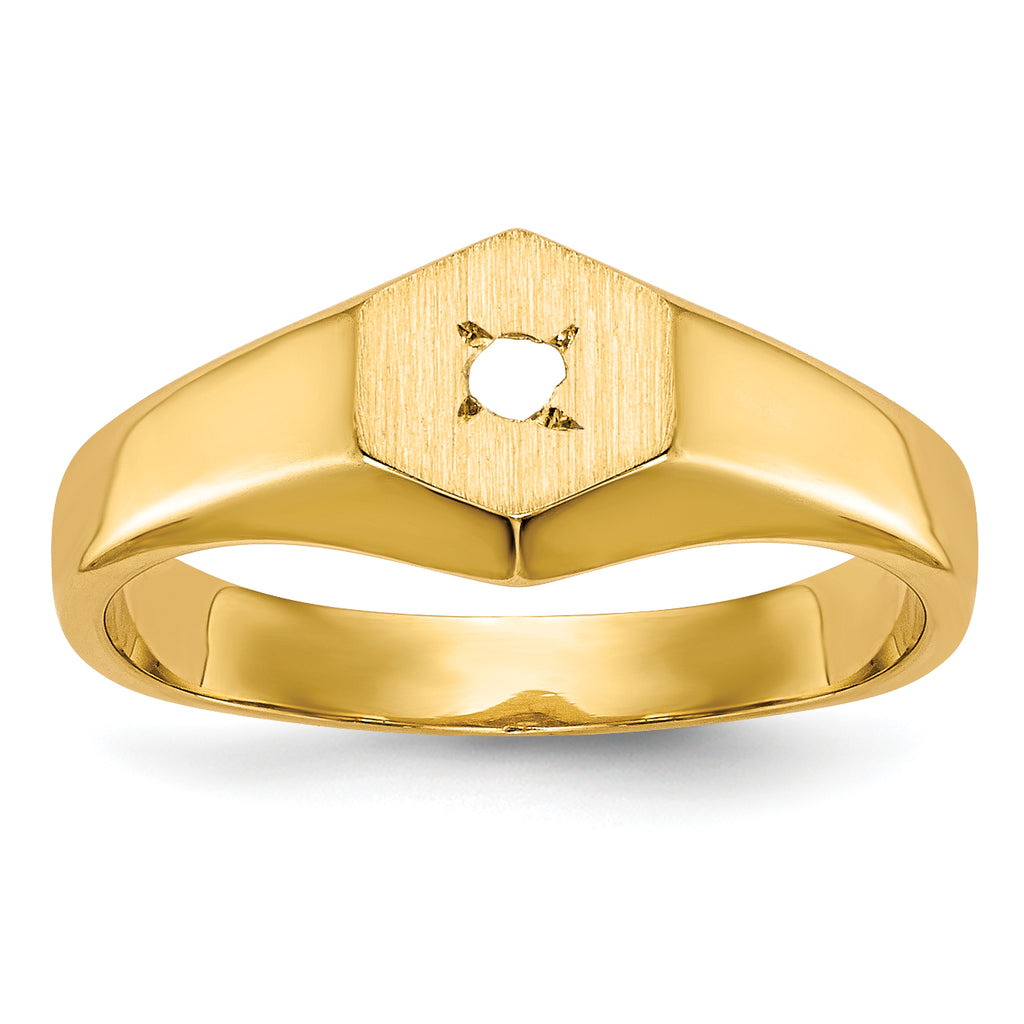 14k Childs .02ct. Diamond Signet Ring Mounting (No Stone Included)