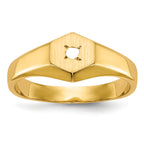 14k Childs .02ct. Diamond Signet Ring Mounting (No Stone Included)