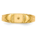14k Child's Diamond Ring Mounting (No Stone Included) 4.5mmx4.5mm Closed Back