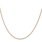 14K Rose Gold Solid Box Chain Necklace 0.7mm