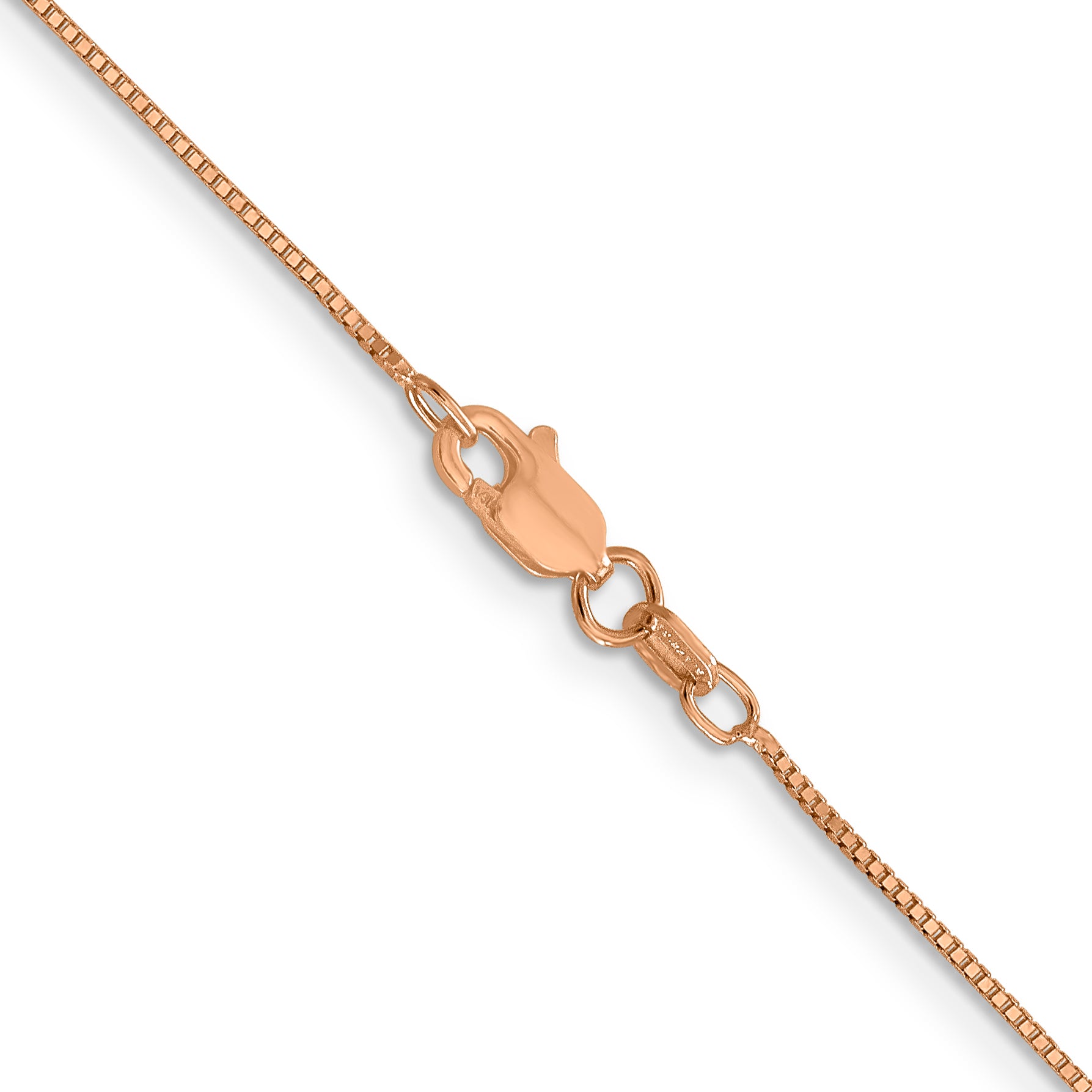 14K Rose Gold Solid Box Chain Necklace 0.7mm