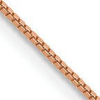 14K Rose Gold 22 inch .7mm Box Link with Lobster Clasp Chain