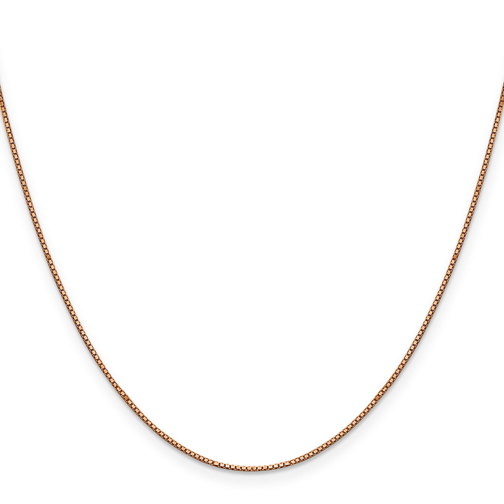 14K Rose Gold 10 inch .9mm Box Link with Lobster Clasp Chain Anklet
