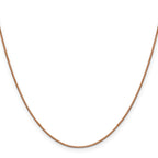 14K Rose Gold Solid Box Chain Necklace 0.9mm