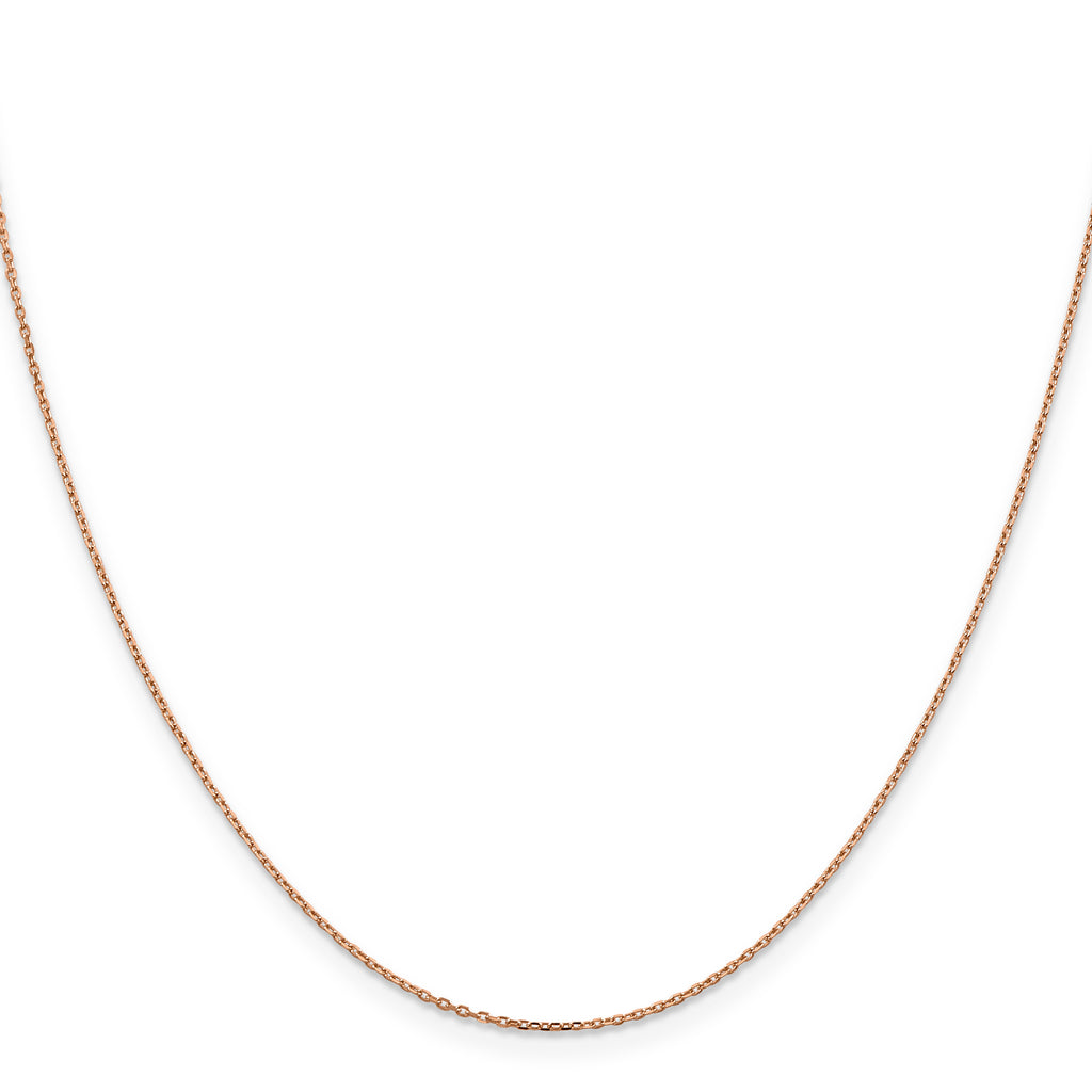14K Rose Gold 16 inch 1.10mm Diamond-Cut Cable with Lobster Clasp Chain