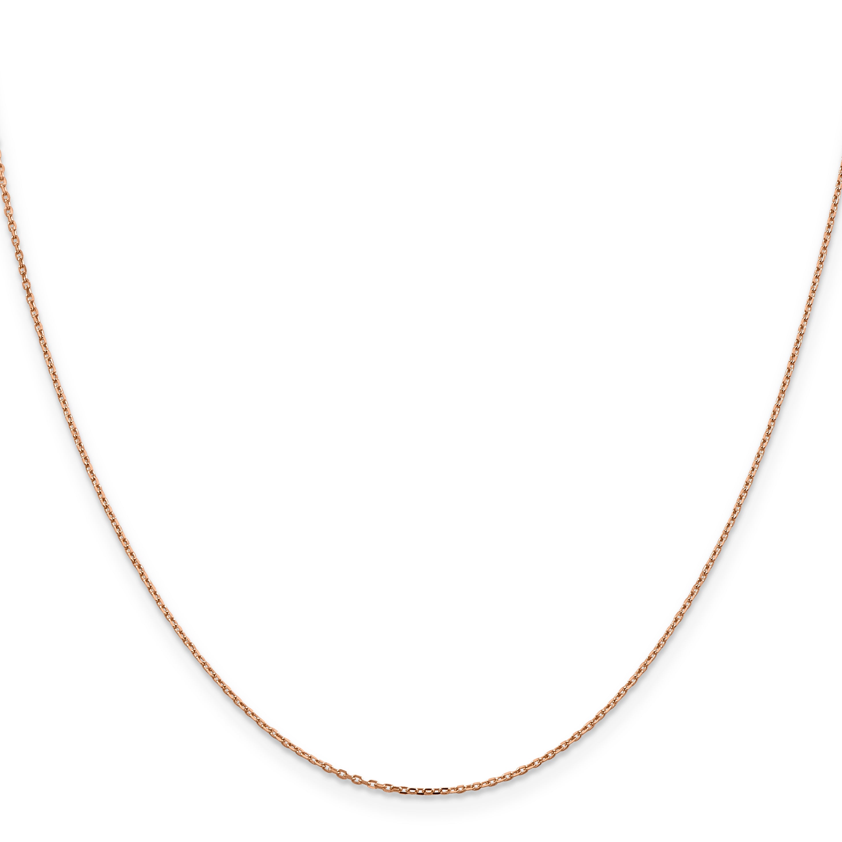 14K Rose Gold 16 inch 1.10mm Diamond-Cut Cable with Lobster Clasp Chain