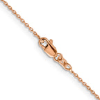 14K Rose Gold 16 inch 1.10mm Diamond-Cut Cable with Lobster Clasp Chain
