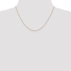 14K Rose Gold Solid Diamond-Cut Cable Chain Necklace 1mm