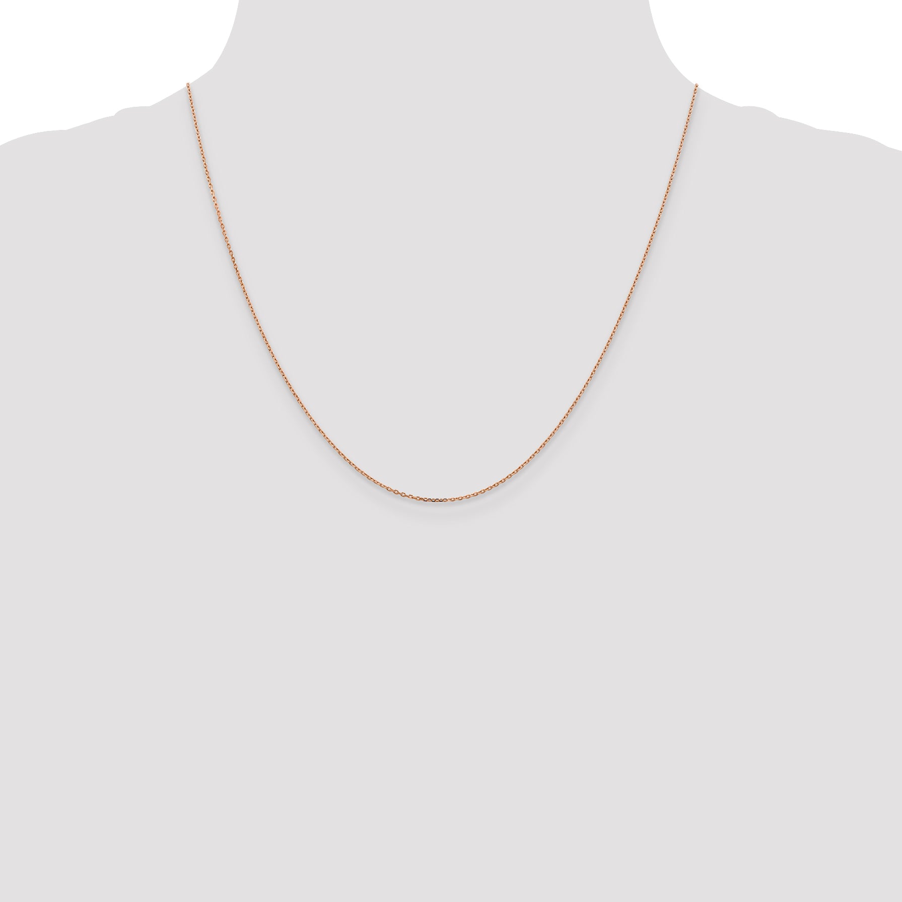 14K Rose Gold 16 inch 1.10mm Diamond-Cut Cable with Lobster Clasp Chain