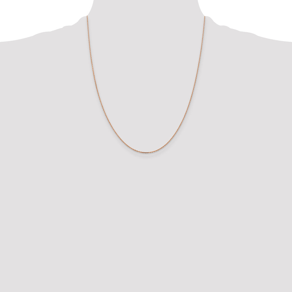 14K Rose Gold 16 inch 1.10mm Diamond-Cut Cable with Lobster Clasp Chain