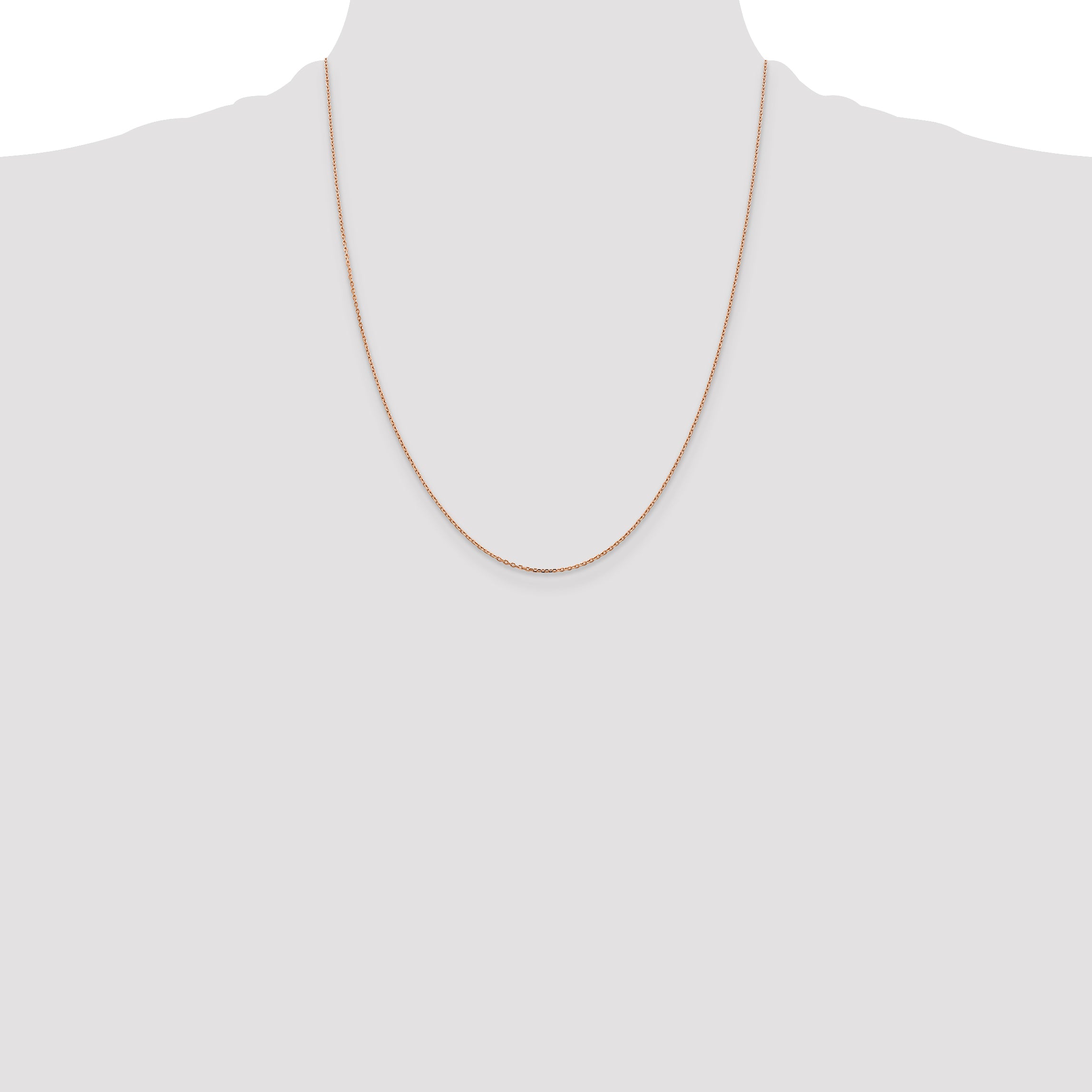 14K Rose Gold 16 inch 1.10mm Diamond-Cut Cable with Lobster Clasp Chain