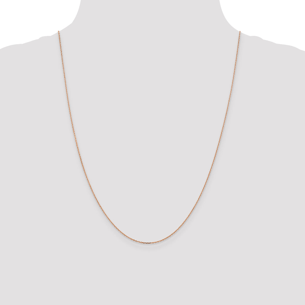 14K Rose Gold 16 inch 1.10mm Diamond-Cut Cable with Lobster Clasp Chain