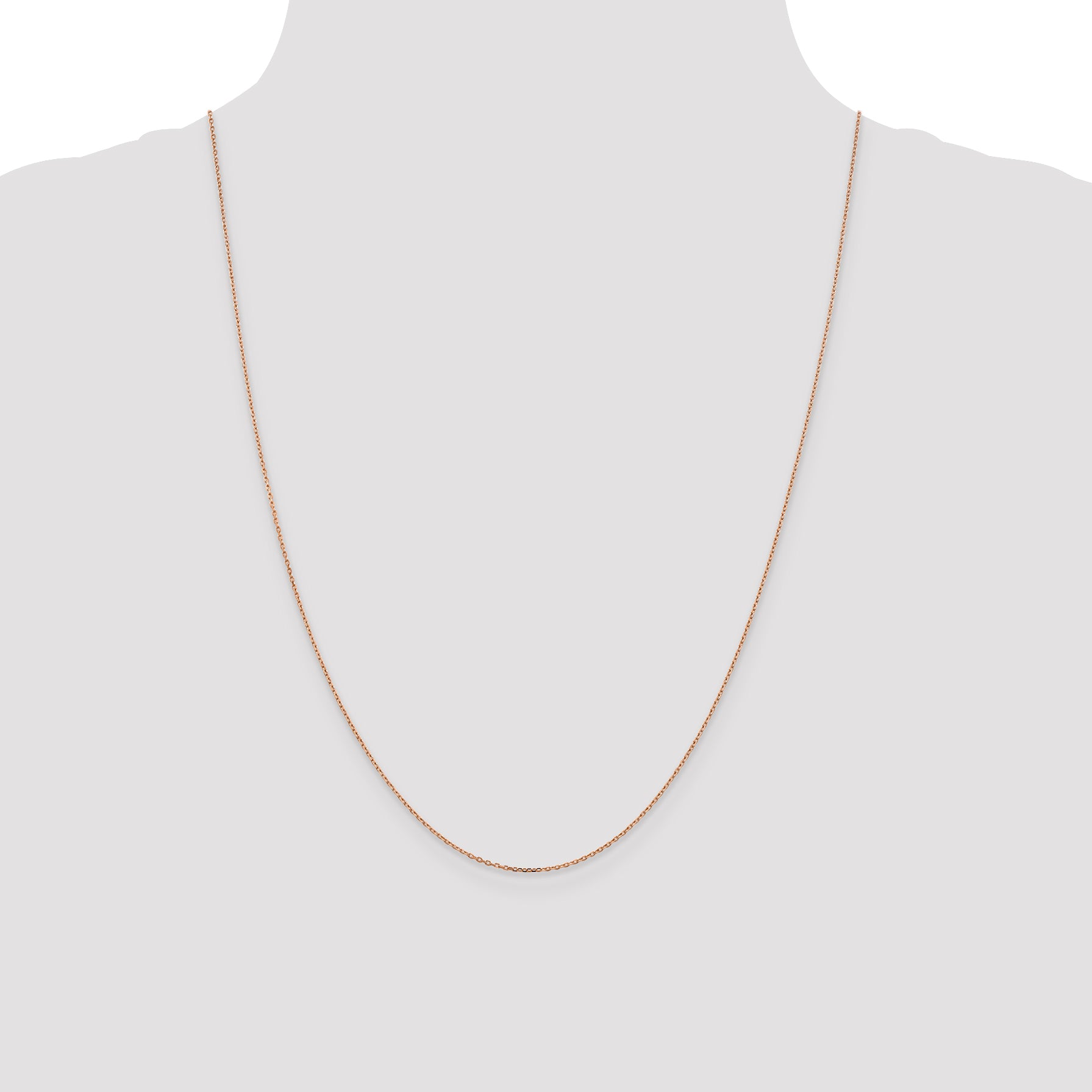 14K Rose Gold 16 inch 1.10mm Diamond-Cut Cable with Lobster Clasp Chain