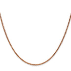 14K Rose Gold Solid Diamond-Cut Wheat Chain Necklace 1.7mm