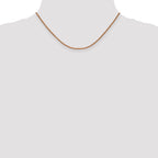14K Rose Gold Solid Diamond-Cut Wheat Chain Necklace 1.7mm
