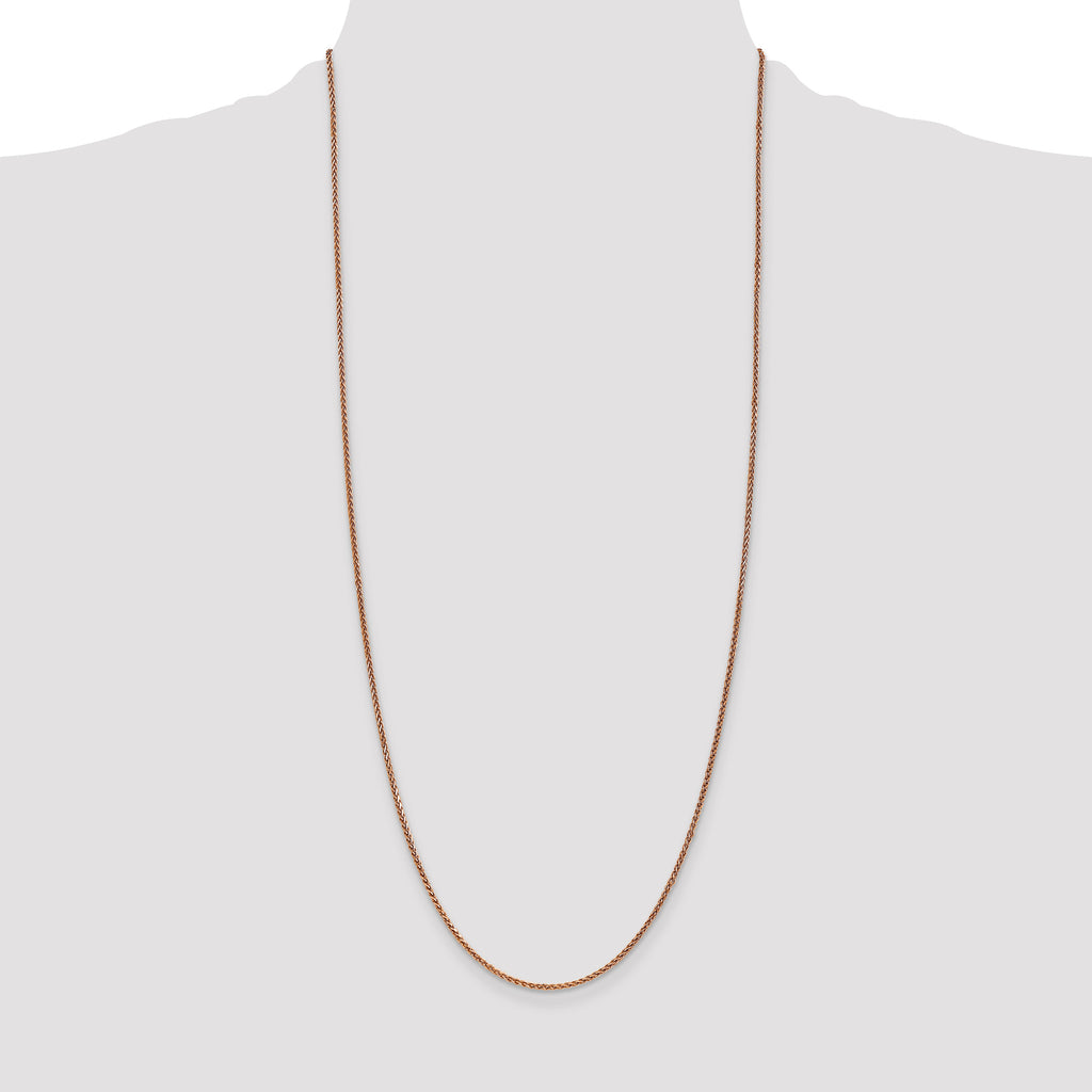 14K Rose Gold 30 inch 1.7mm Diamond-Cut Spiga with Lobster Clasp Chain