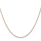 14K Rose Gold Solid Rope Chain Necklace 0.7mm