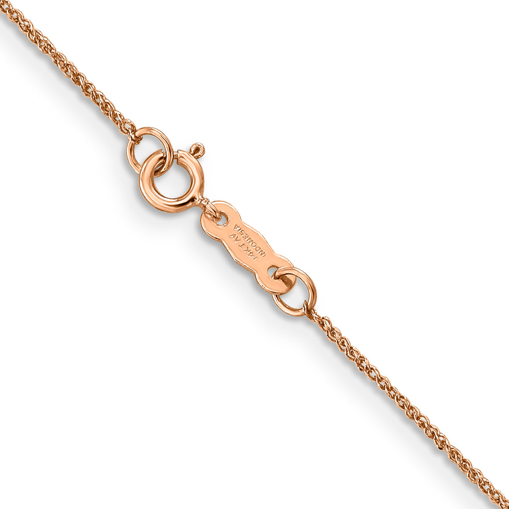 14K Rose Gold Solid Rope Chain Necklace 0.7mm