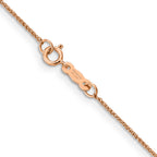 14K Rose Gold Solid Rope Chain Necklace 0.7mm