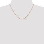 14K Rose Gold Solid Rope Chain Necklace 0.7mm