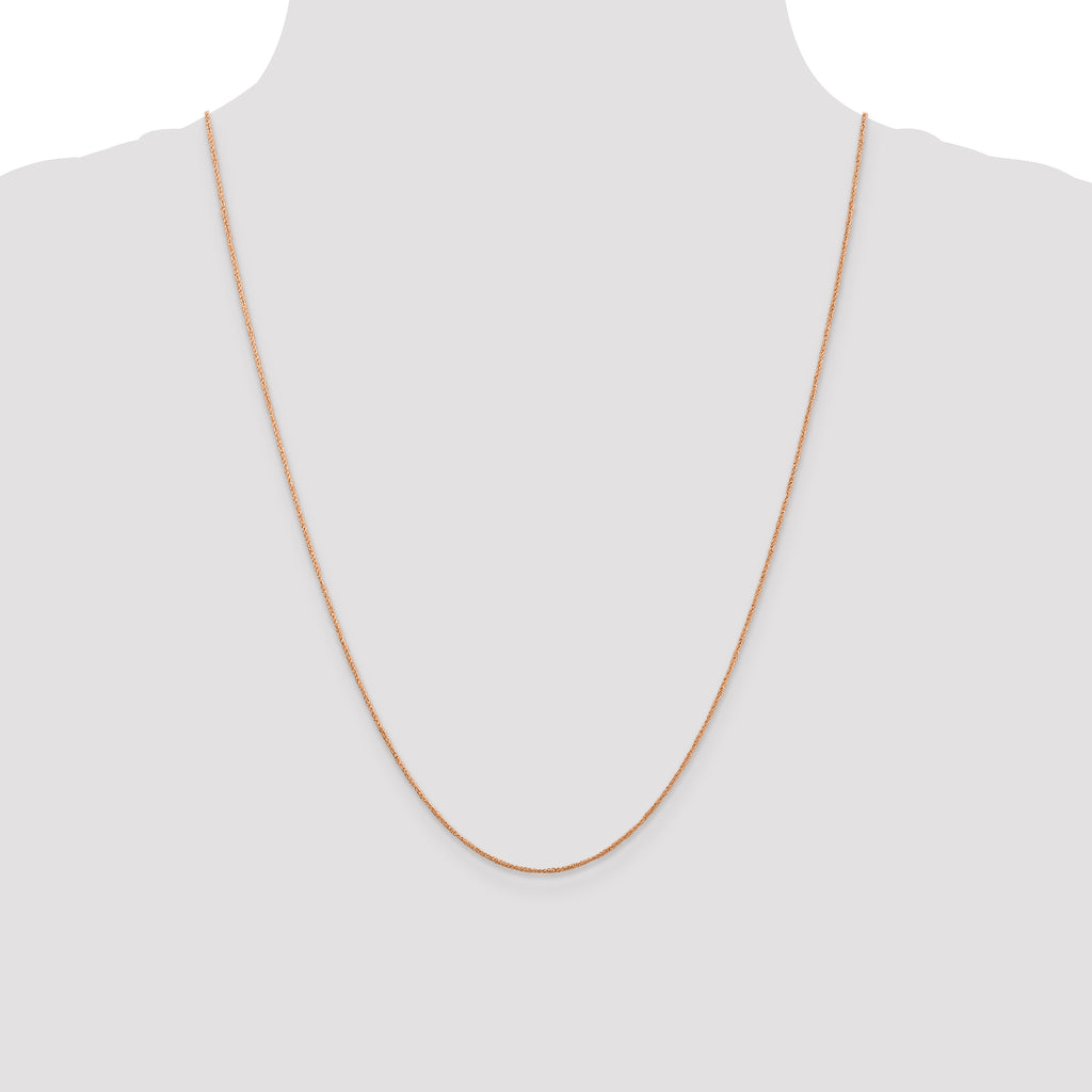14K Rose Gold 16 inch .7mm Ropa with Spring Ring Clasp Chain