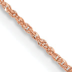 14K Rose Gold Solid Rope Chain Necklace 0.7mm