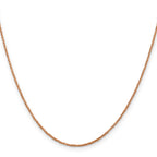 14K Rose Gold Solid Rope Chain Necklace 1.1mm