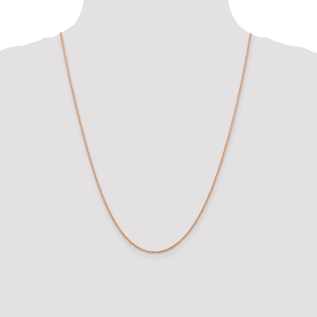14K Rose Gold 24 inch 1.10mm Ropa with Spring Ring Clasp Chain