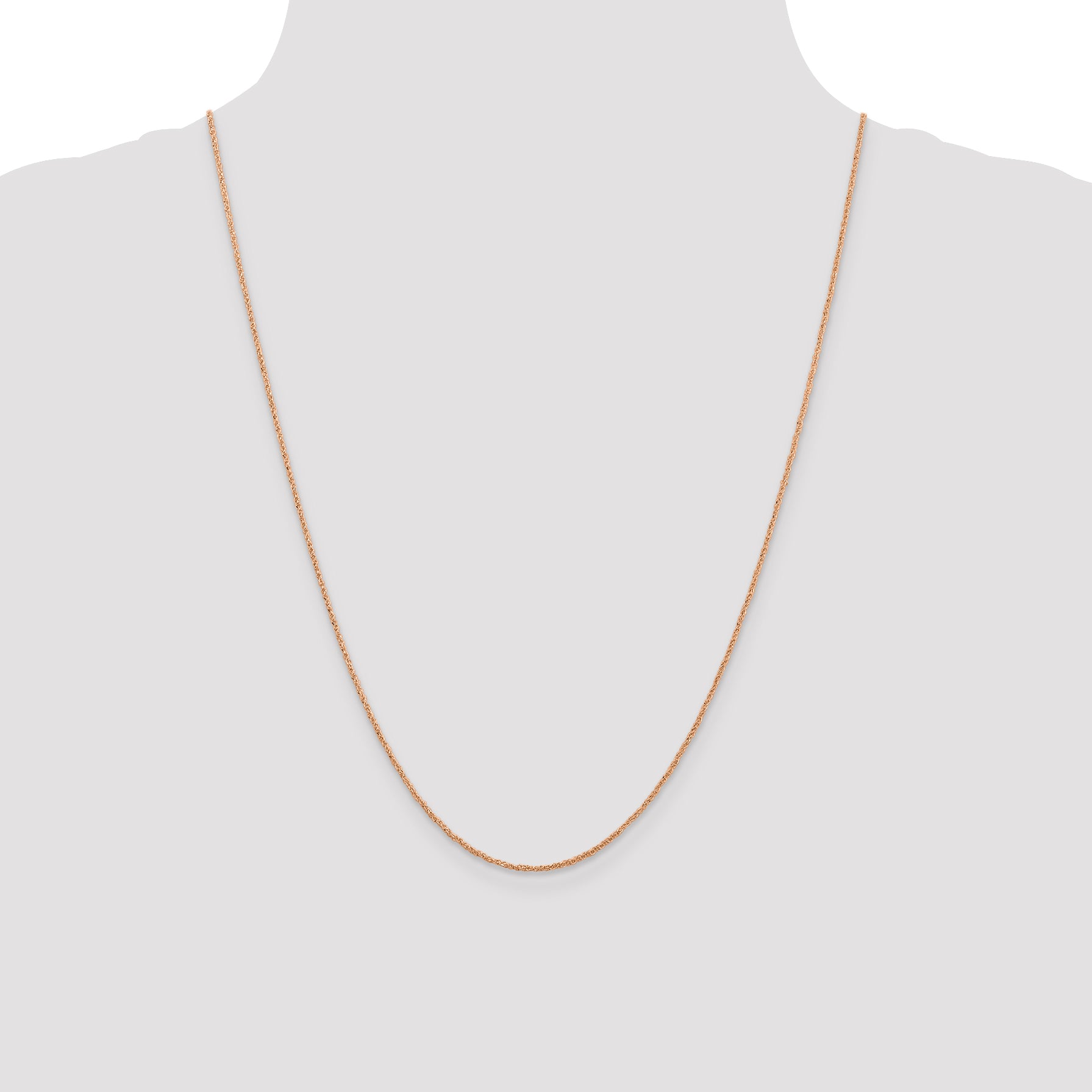 14K Rose Gold 24 inch 1.10mm Ropa with Spring Ring Clasp Chain