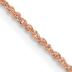 14K Rose Gold Solid Rope Chain Necklace 1.1mm