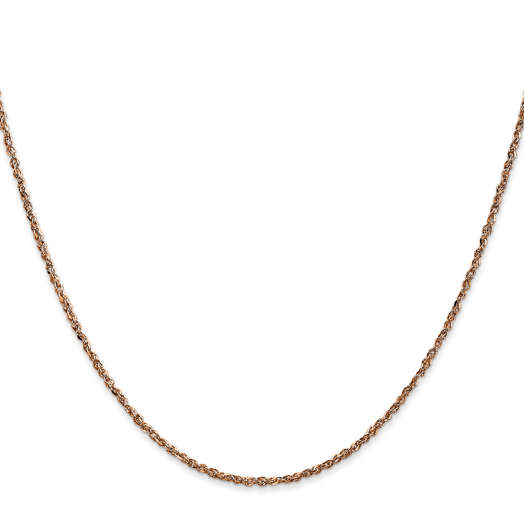 14K Rose Gold 10 inch  1.7mm Ropa with Lobster Clasp Anklet