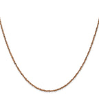 14K Rose Gold 10 inch  1.7mm Ropa with Lobster Clasp Anklet