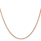 14K Rose Gold Solid Box Chain Necklace 1mm