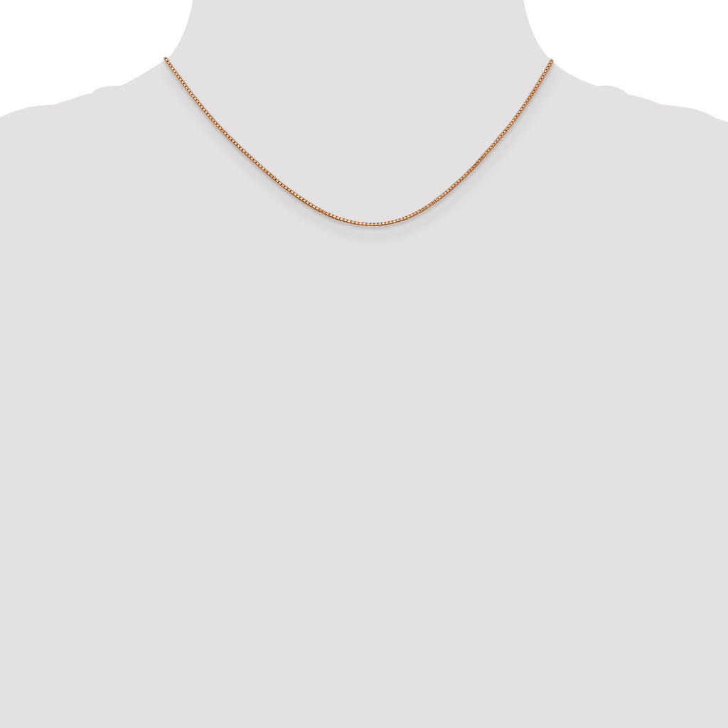 14K Rose Gold Solid Box Chain Necklace 1mm