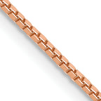 14K Rose Gold 8 inch 1mm Box Link with Lobster Clasp Bracelet