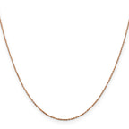 14K Rose Gold 16 inch .8mm Diamond-Cut Cable with Lobster Clasp Chain