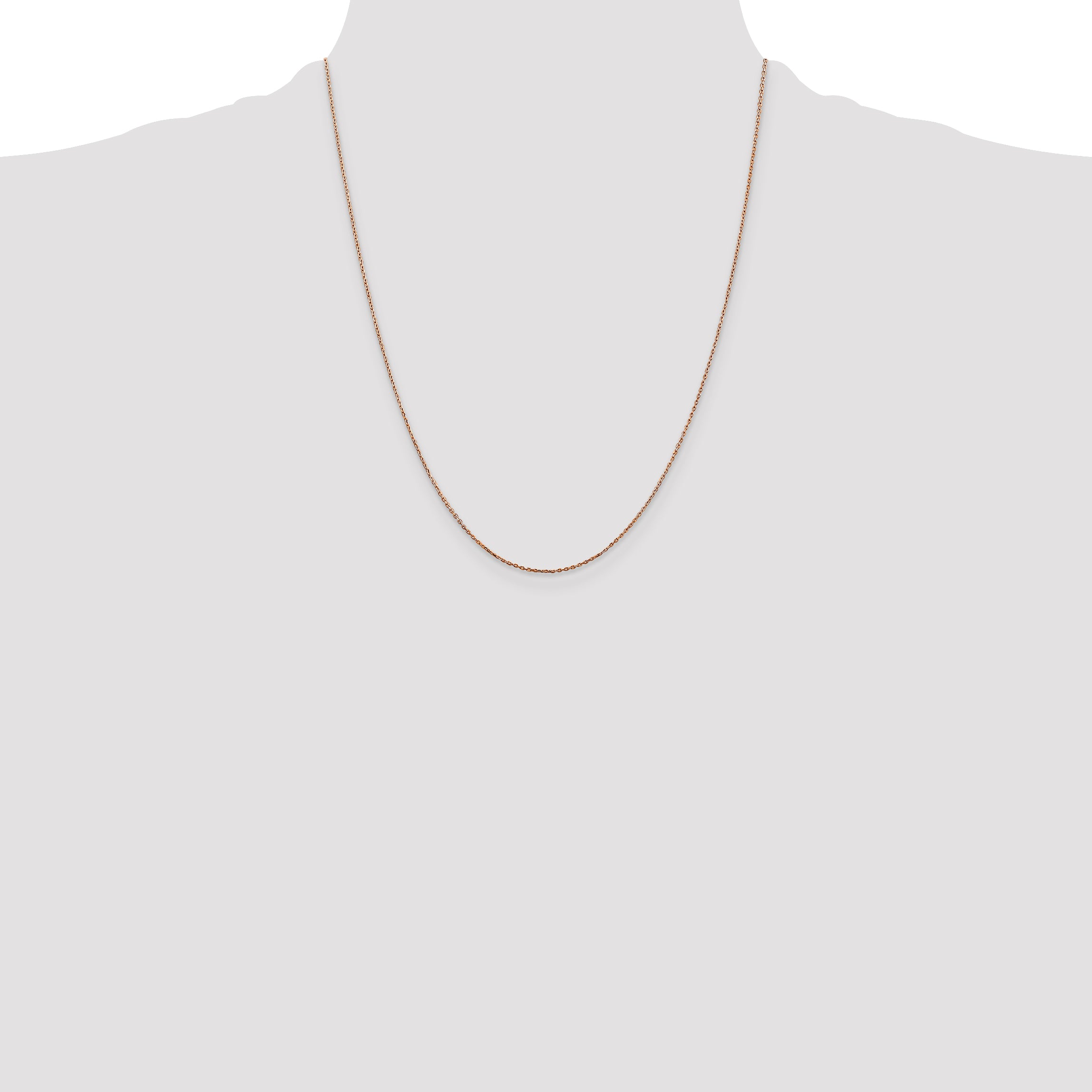 14K Rose Gold 22 inch .8mm Diamond-cut Cable with Lobster Clasp Chain
