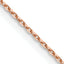 14K Rose Gold Solid Diamond-Cut Cable Chain Necklace 0.8mm