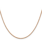 14K Rose Gold Solid Box Chain Necklace 1.1mm
