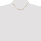 14K Rose Gold Solid Box Chain Necklace 1.1mm