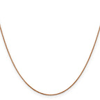 14K Rose Gold Solid Diamond-Cut Wheat Chain Necklace 0.85mm