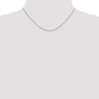 14K Rose Gold Solid Diamond-Cut Wheat Chain Necklace 0.85mm