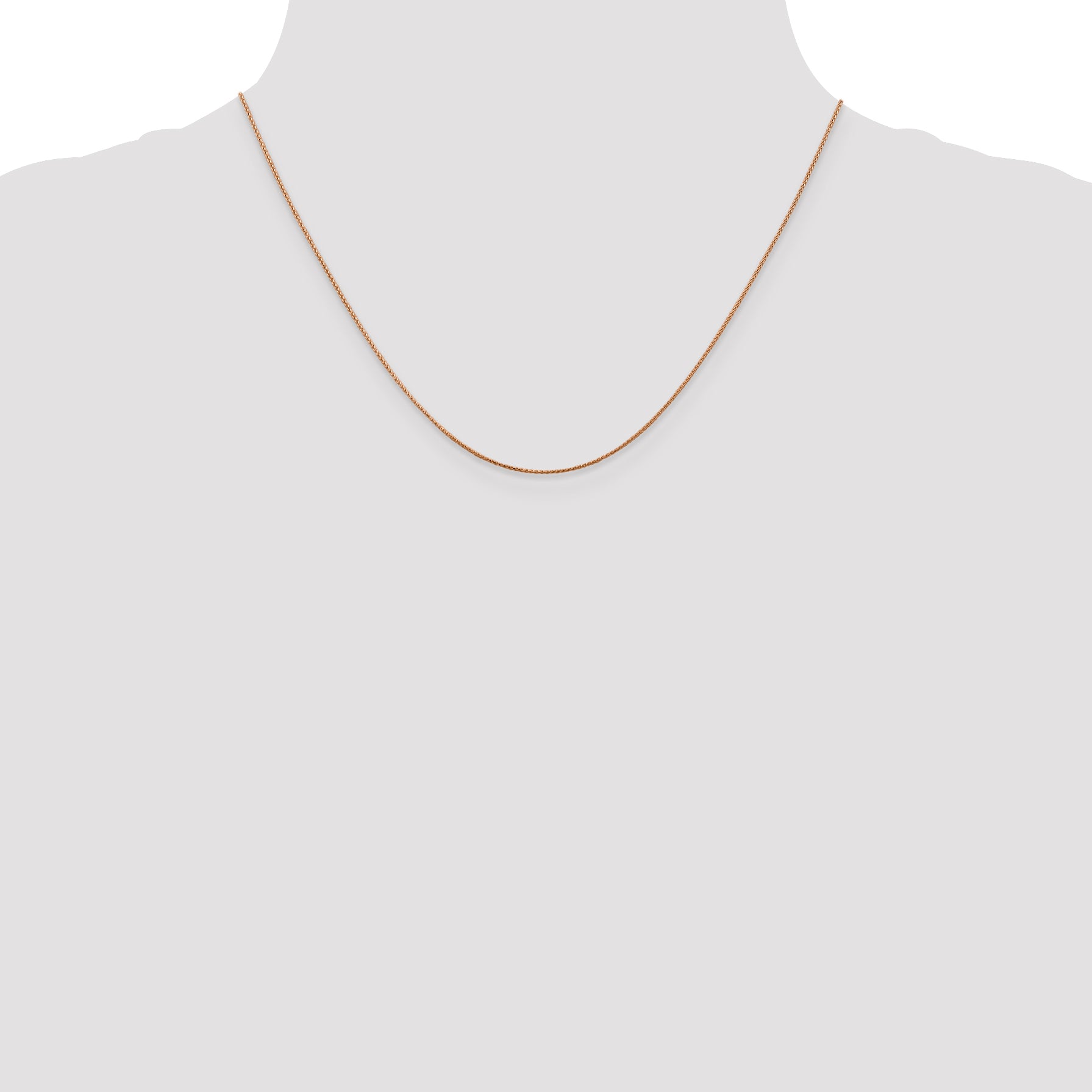 14K Rose Gold 18 inch .85mm Diamond-cut Spiga with Lobster Clasp Chain