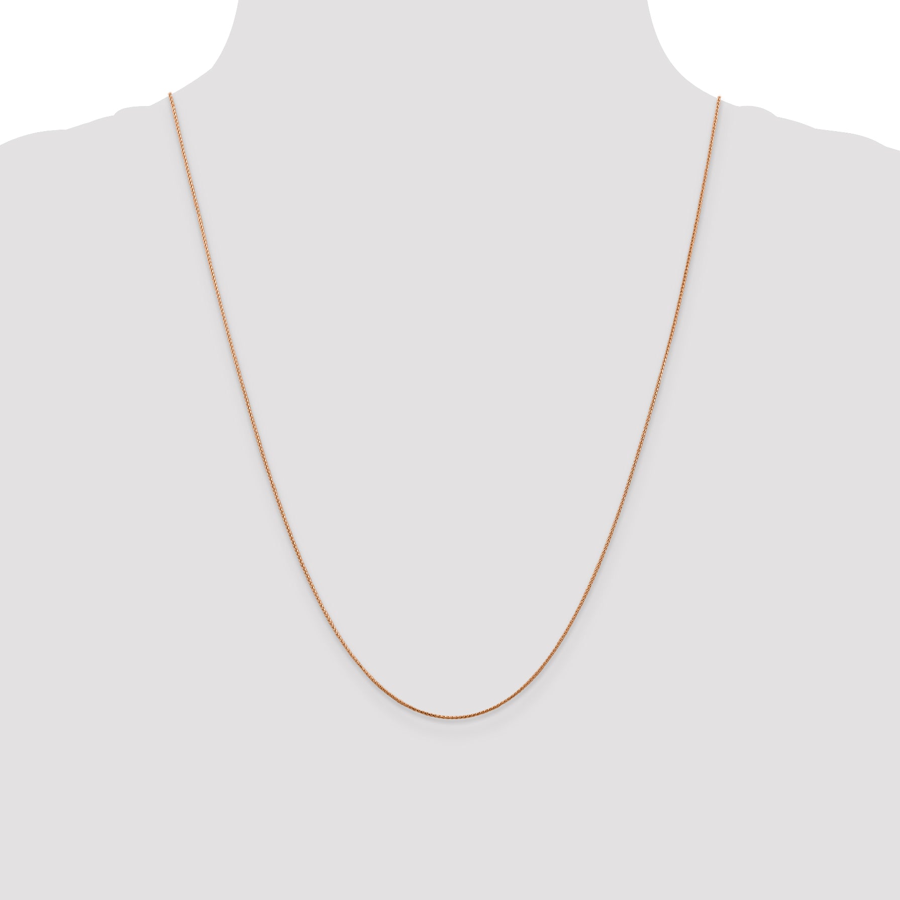 14K Rose Gold 24 inch .85mm Diamond-Cut Spiga with Lobster Clasp Chain