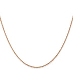 14K Rose Gold 18 inch .8mm Baby Rope with Spring Ring Clasp Chain
