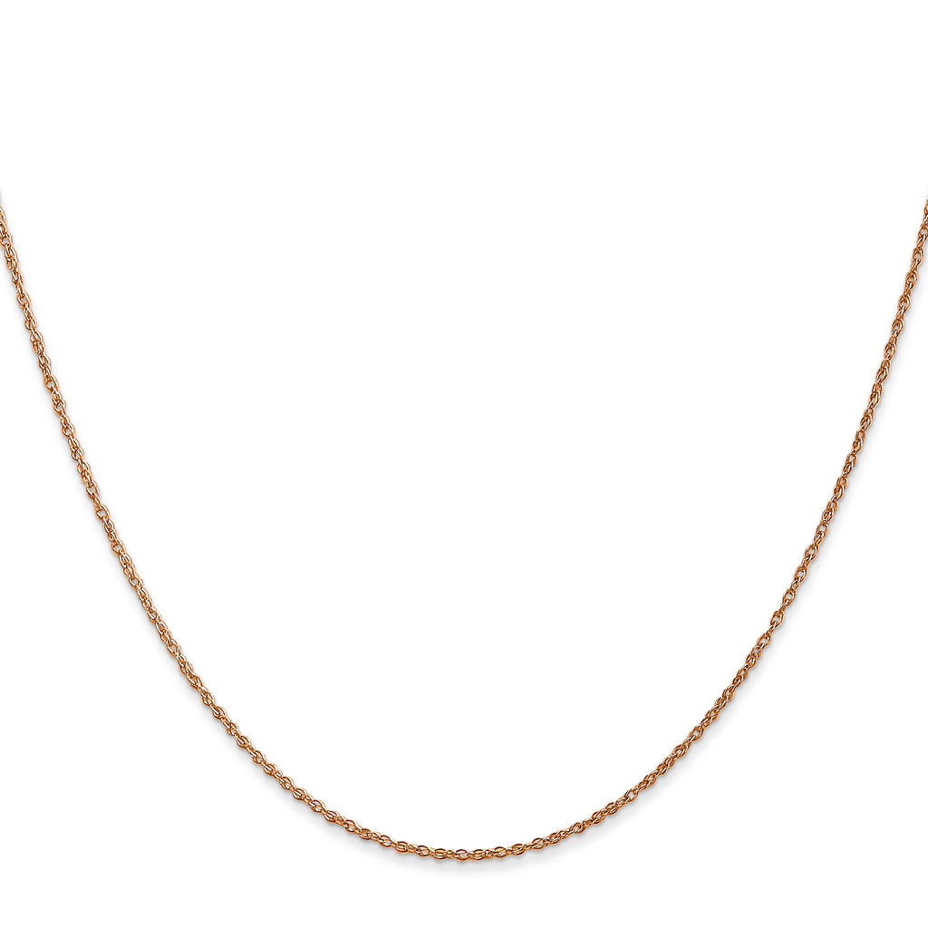 14K Rose Gold Solid Rope Chain Necklace 0.8mm